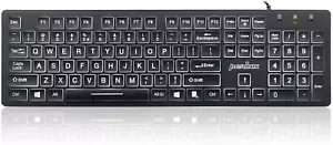 Perixx PERIBOARD-317 Wired Backlit USB Keyboard, Big Print Letter with White Ill - Picture 1 of 12