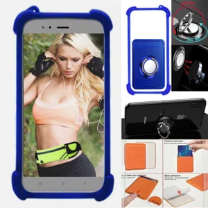 UMIDIGI G9A/G9C/G9T schützender dehnbarer Silikonrahmen + Kartentasche + Ringhalter - Bild 1 von 20