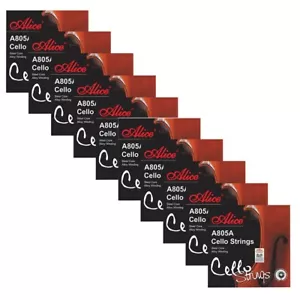 10 Sets Alice Cellosaiten ADGC kohlenstoffreicher Stahlkern Ni-Fe Wicklung 4/4 A805A - Bild 1 von 7