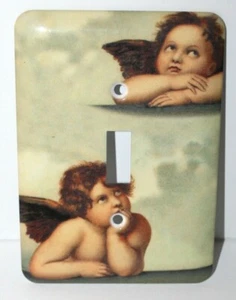 Hard Plastic Light Switch Plate Angels Design - Picture 1 of 5