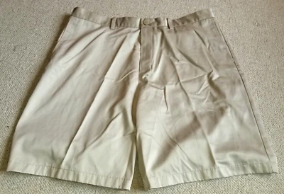 NWT Mens Shorts-ASHWORTH-GOLF-'Lightkhaki' 100% cotton 'EZ Tech' chino-40 - Image 1 of 4