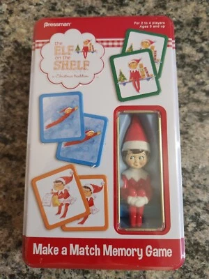 Pressman Elf on The Shelf Make a Match Game in Tin Box Brand New - Image 1 of 4