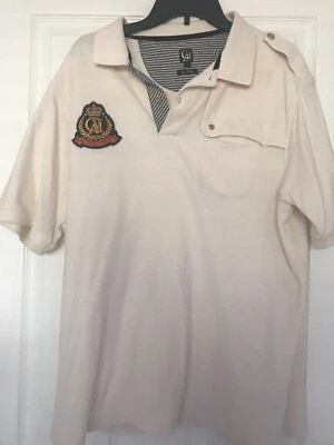 Camisa Polo CAVI Para Hombres XL Marfil Manga Corta Emblema Cavi Foto 1 de 4