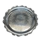 Webster Wilcox Round Silver Plate Serving Tray American Rose 7371 Intl Silver Co