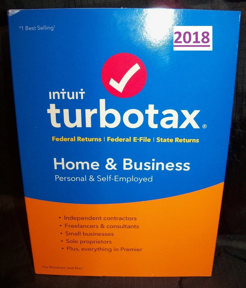 2018 Turbo Tax Home & Business New ‼️ Windows & Mac CD Federal & State returns - Image 1 of 4