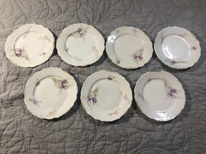 PIATTI DA DESSERT VINTAGE ELITE LIMOGES PORCELLANA FRANCESE 6,25” floreali lotto di 7 - Foto 1 di 8