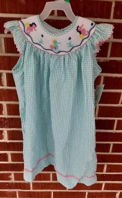 Vestido Marmellata Aqua Caballito de Mar/Playa/Océano Niña Talla 5 (Nuevo con etiquetas) Foto 1 de 4