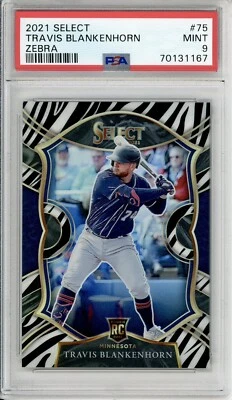 2021 Select Travis Blankenhorn ZEBRA CONCOURSE PRIZM SSP CASE HIT RC PSA 9 - Image 1 of 2