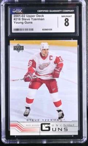 CGC NM-MT 8 2001-02 Upper Deck Young Guns 216 Steve Yzerman  - Picture 1 of 2
