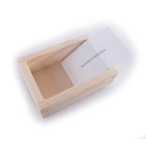 Small Wooden Business Card Box / Craft Storage Holder Desk Stand Container - Picture 1 of 1