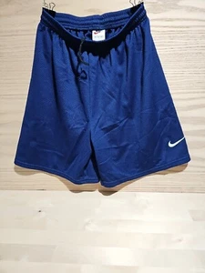 Vtg Nike Navy Blue Mesh Pullon Drawstring Basketball Boys Shorts Size M - Picture 1 of 5