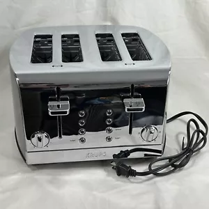 Krups KH734D50 4 Slice Wide-Slot Breakfast Toaster Bread Bagels Chrome Stainless - Picture 1 of 10