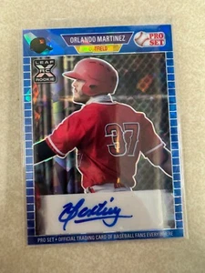 Orlando Martinez 2021 Leaf Pro Set Metal #PA-OM2 1989 Blue Cracked Ice 5/25 Auto - Bild 1 von 2