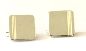 Genuine Solid 925 Sterling Silver 13mm Classic Square Design Cufflinks - Picture 1 of 3
