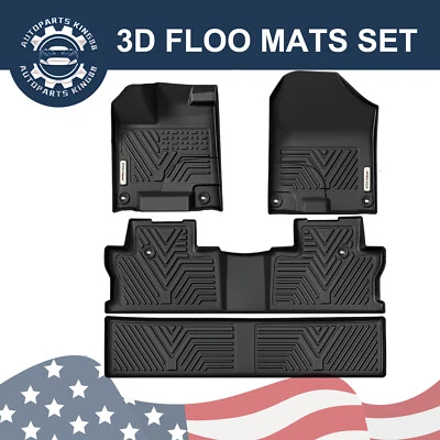 3D Floor Mats for 2017-2025 Honda Ridgeline Crew Cab All Season TPE Rubber Liner - Image 1 of 4