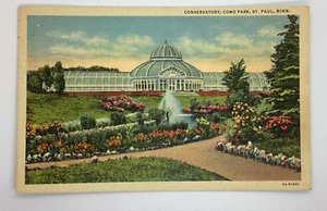 Postcard Conservatory Como Park St Paul Minnesota MI 1945 Linen H222 - Picture 1 of 2