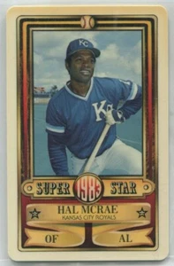 1983 Perma-Graphics Superstars Credit Card #28 Hal McRae Kansas City Royals - Picture 1 of 2