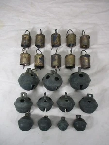 Lotto 20 campane vintage carillon metallo ottone e bronzo renna slitta jingle campanelli/porta - Foto 1 di 6