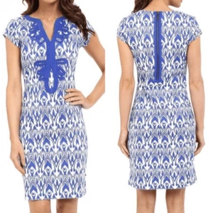 Hatley Dress Womens size Small petite Ikat Print Shift cotton blend embroidered - Picture 1 of 13
