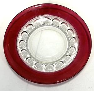 1960s Tiffin Franciscan Kings Crown Thumbprint Ruby Red Flashing Salad Plate - Picture 1 of 2