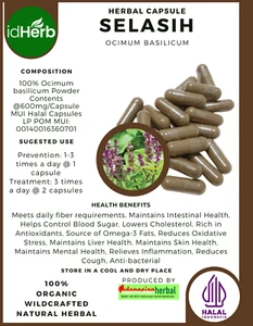 [idHerb] 100-800 Kapseln Süßes Basilikum Tulsi Ocimum Basilicum Bio WildCrafted - Bild 1 von 3