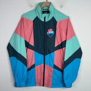Pink Dolphin Jacket Mens Medium Blue OG Waves Colorblock Streetwear Windbreaker - Picture 1 of 10