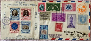 1938 Guatemala-US Registered First Day Cover Envelope Via New York - Picture 1 of 12