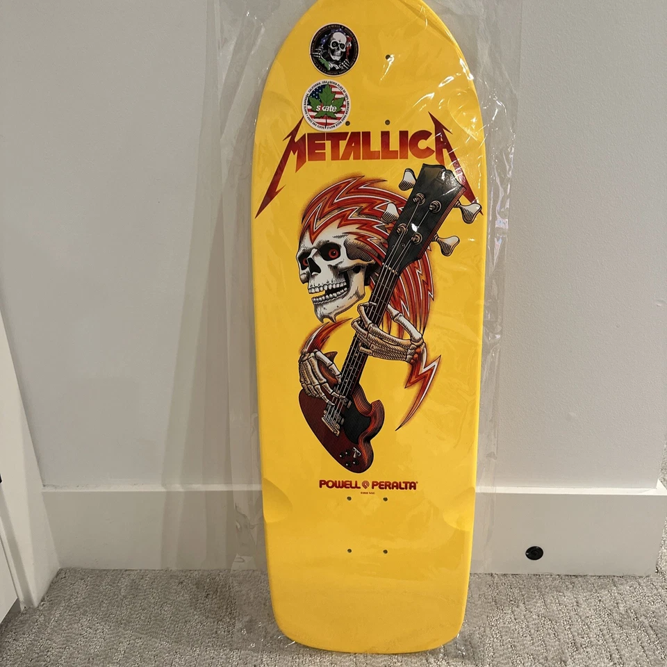 Powell Peralta Metallica Collaboration Skateboard Deck Brite lite Yellow