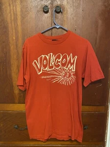 Vintage Volcom Skateboarding T Shirt Sun Face Red Sz M Y2K - Picture 1 of 8