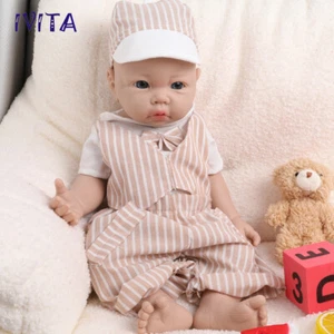 17'' Vivid Silicone Reborn Baby Doll Blue Eyes Boy Newborn Floppy Silicone Doll - Picture 1 of 15