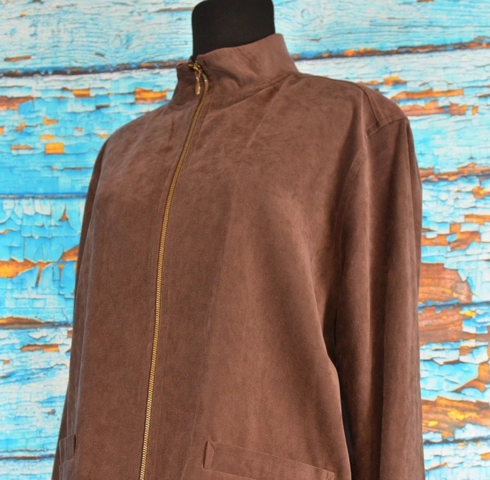 Laura Scott Women's Jacket Size Large Brown Full Zip Casual Cute Outdoor  - Image 1 of 4