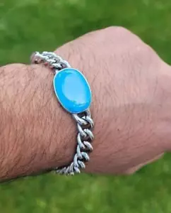 Edelstahl Salman Khan Armband türkis Dabang Firoza Promi Bollywood - Bild 1 von 10