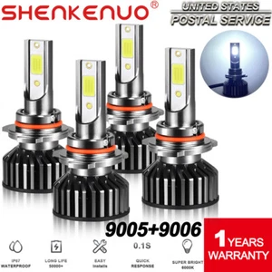 4Pc Combo 9005+9006 US LED COB Headlight Hi-Low Beam For 1997-2004 Corvette C5 - Imagen 1 de 9