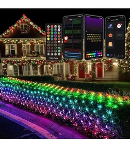 Luces de red de Navidad para exteriores de 4 pies * 18 pies, luces de malla para arbustos, control de grupo,... - Imagen 1 de 11