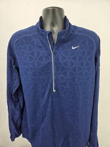 Nike Pullover XL Blue Quarter Zip Running Tennis Walking Long Sleeve Men - Picture 1 of 16