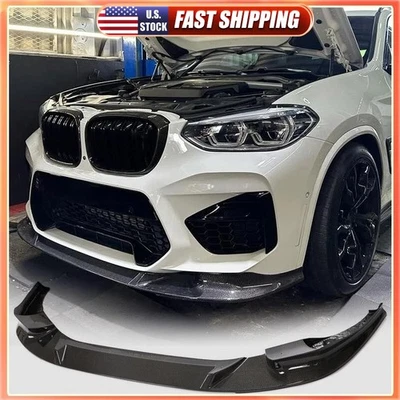 Divisor de alerón labial de parachoques delantero de carbono real para BMW X3 M F97 X4 M F98 2019-21 Foto 1 de 4