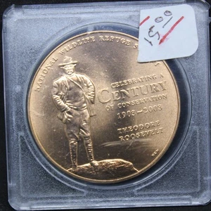 Theodore Roosevelt National Wildlife Refuge System Bronze Bald Eagle Coin Unc - Picture 1 of 2