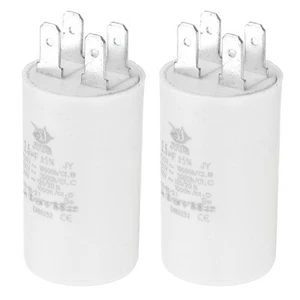 2pz CBB60 2.5uf Condensatore di Corsa AC450V 4Pin Doppio Inserto per Motor Star 52x30mm - Foto 1 di 5