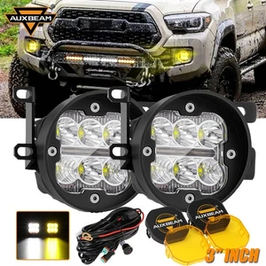AUXBEAM 2X 3" LED Fog Light Pod Turn Signal DRL For Toyota Tacoma 4Runner Tundra - Picture 1 of 12