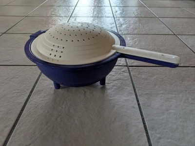 Tupperware, Saladin, Doppelsieb, blau/weiß, wie neu - Bild 1 von 4