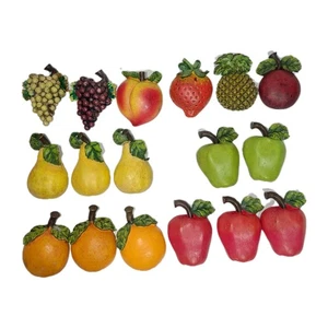 17 Resin 3D Ketchin Wall Hanging Decors Fruits Grape Strawberry Pineapple Apple  - Picture 1 of 23