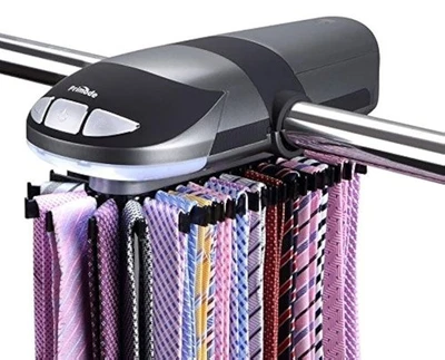 Motorized Tie Rack Stores Up to 50 Ties– Closet Organizer, Holds & Displays U... - Image 1 of 4