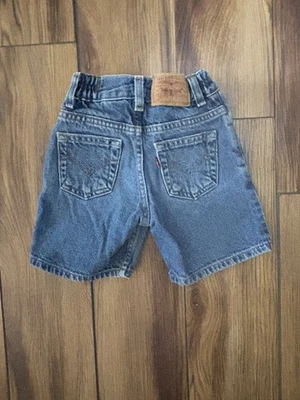 Pantalones Cortos de Jean Levis Vintage Y2K Años 90 Denim Rojo Tab 566 Calce Suelto 3T Cintura Elástica Foto 1 de 2