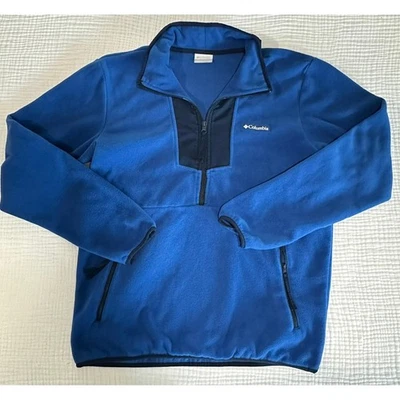 Pullover Columbia polar para hombre M azul cuarto cremallera chaqueta exterior Foto 1 de 4