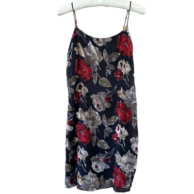 Vestido Vintage Stella Feminino 6 Burnout Veludo Chiffon Floral Mini Slip Grunge EUA - Imagem 1 de 4