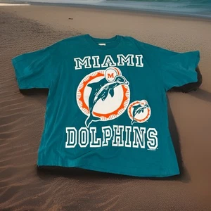 Vintage Miami Dolphins OG Logo NFL Teal Shirt XL Single Stitch 90’s Made In USA - Bild 1 von 8