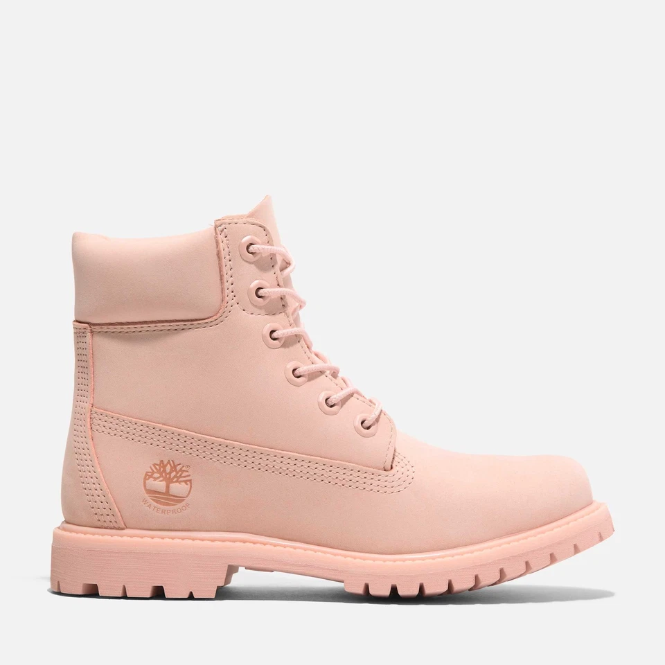 Timberland 6 In Premium Waterproof Boots Lace Up Light Pink Size 7