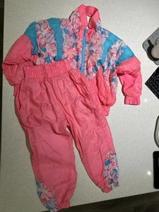 London Fog Kids windbreaker Jumpsuit Set Pink 90s - Picture 1 of 8