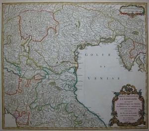 Lombardei, Venetien - Partie orientale de la Lombardie - Vaugondy 1750 -Original - Bild 1 von 3