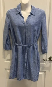 Vestido Camisa Túnica Lilly Pulitzer Beckon Azul Pilar Lino Talla S - Imagen 1 de 8